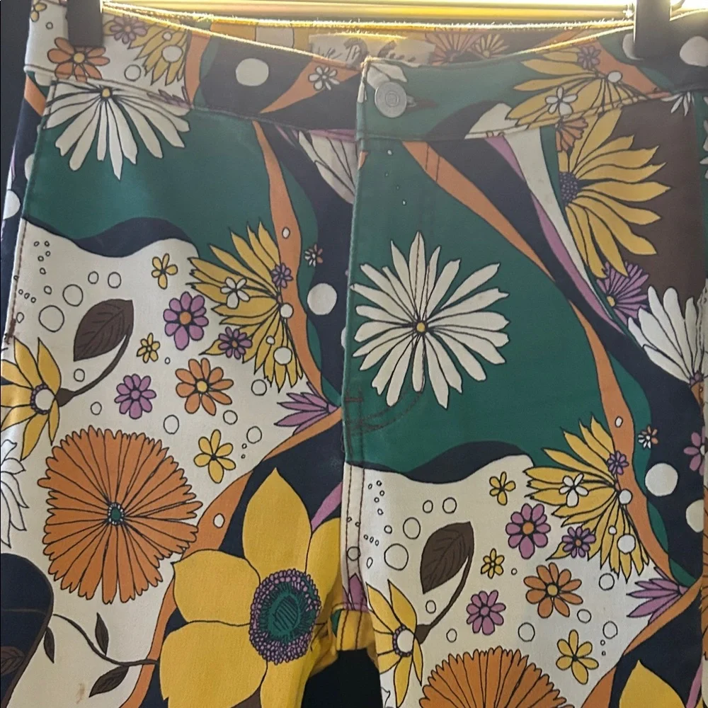 RARE Free People Float On Flair Floral Hippie Bellbottom - Picture 4 of 9